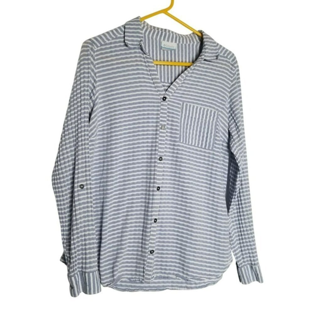Columbia Sportswear Company Striped Long Sleeve Button-Up‎ Shirt L